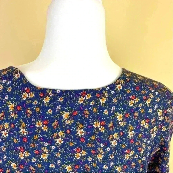 American Eagle Floral Peasant Boho V-Neck Button Down Tie Waist Crop Top Size S - Picture 10 of 15